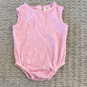 Pink Heart Pointelle baby 3-6 months Bodysuit